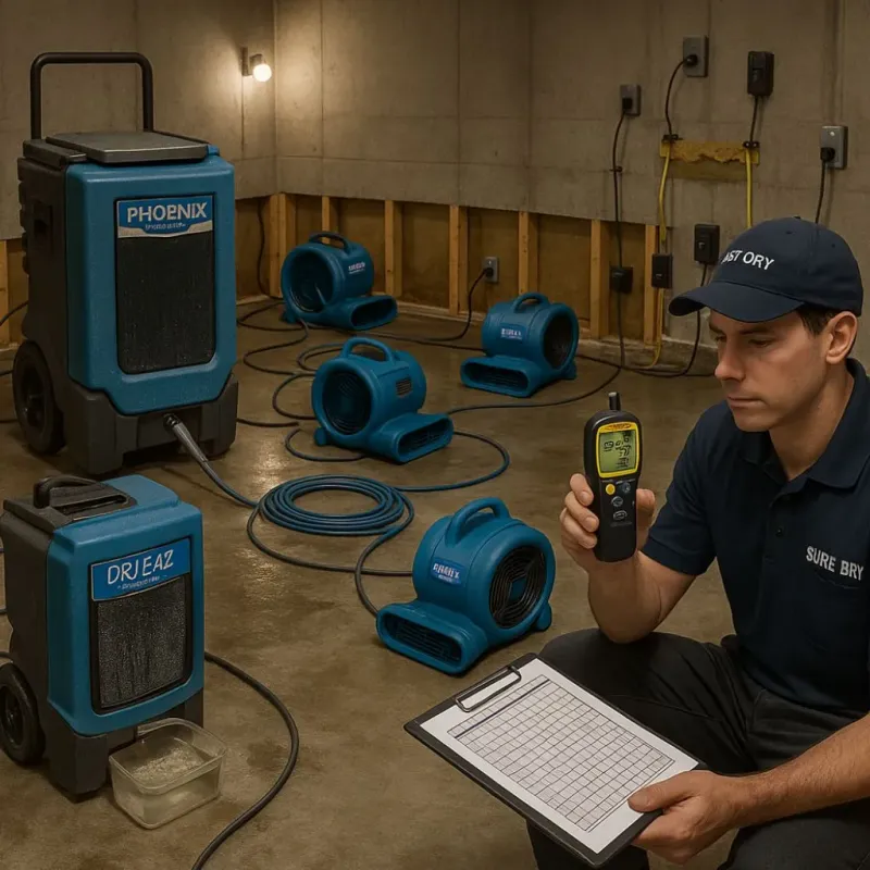 Structural Drying and Dehumidification process in Blaine County, OK